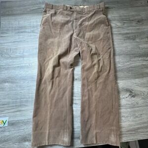 C&A Corduroy Trousers Mens 34x27 Tan Wide Wale‎ Straight Leg Casual Pants